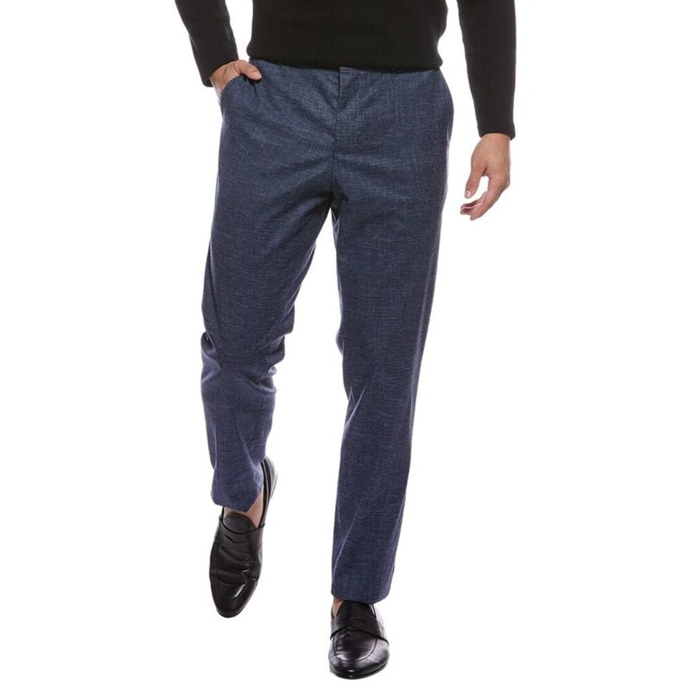 Hugo Boss Mens  Genius Wool & Linen-Blend Pant, Blue